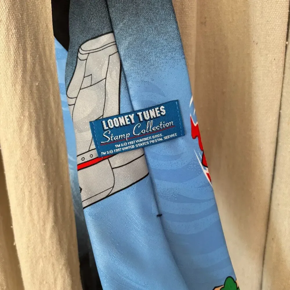Looney Tunes Bugs Bunny Stamp Collection‎ Novelty Tie 1997 USPS Vintage 90s